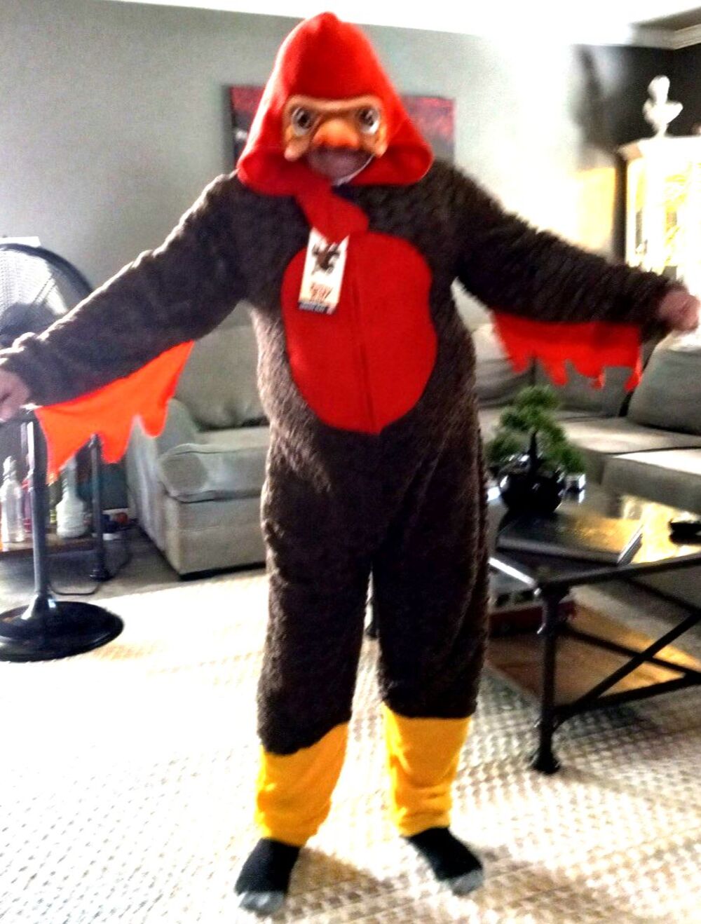 Turkey Trot Thanksgiving Costume New XL Pajamas Union Suit NWT Zip Up